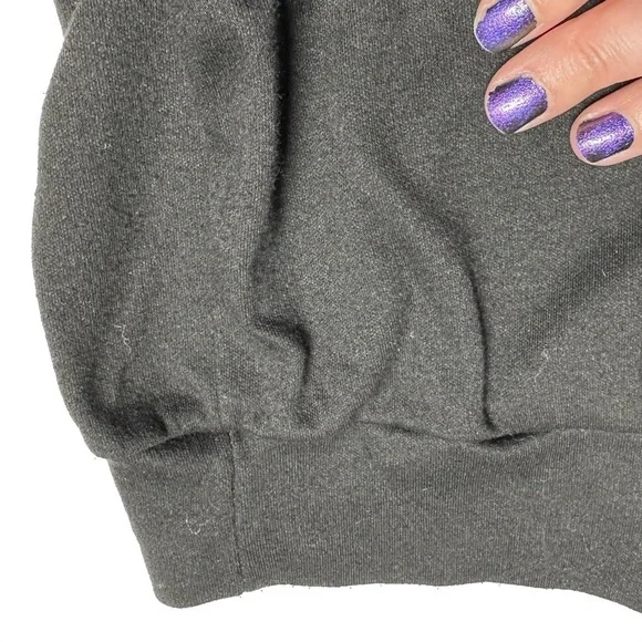 Vintage Osgood Smuk Leather Appliqué Black Knit Turtleneck Dolman Bat Sleeves M - Picture 14 of 14